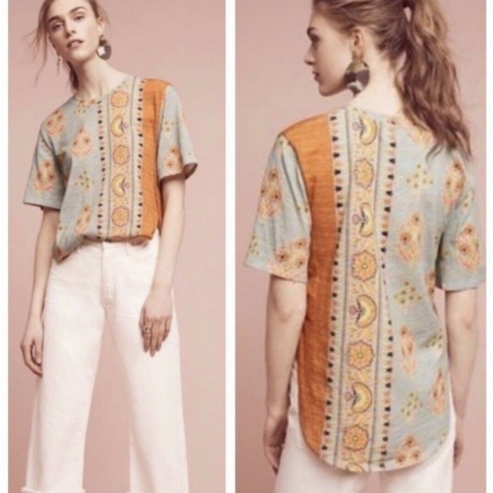Anthropologie Postmark Floral Delilah Tunic